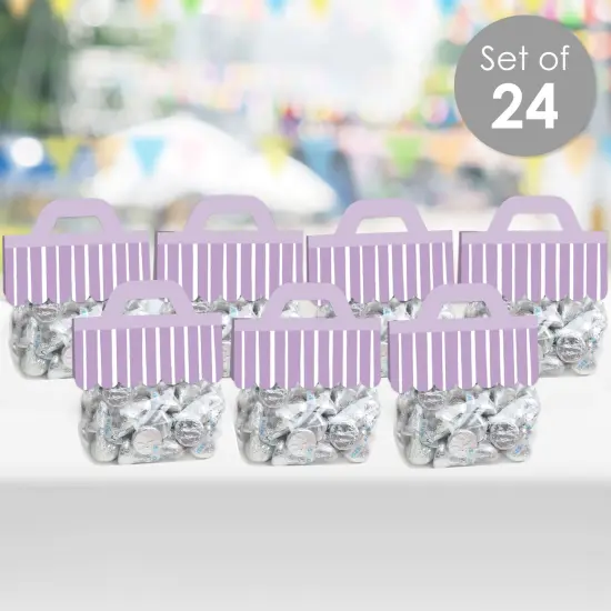 Big Dot of Happiness Purple Stripes - DIY Simple Party Clear Goodie Favor Bag Labels - Candy Bags with Toppers - Set of 24 {3}