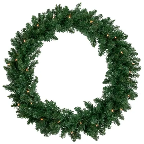 Northlight Pre-Lit Everett Pine Artificial Christmas Wreath - 36" - Clear Lights Green {1}