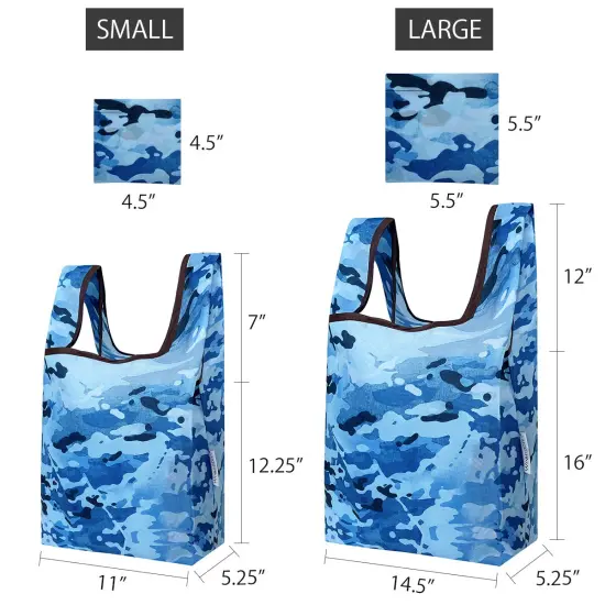 Wrapables JoliBag Collection Reusable Shopping Bag (Set of 2) Blue Camo {2}