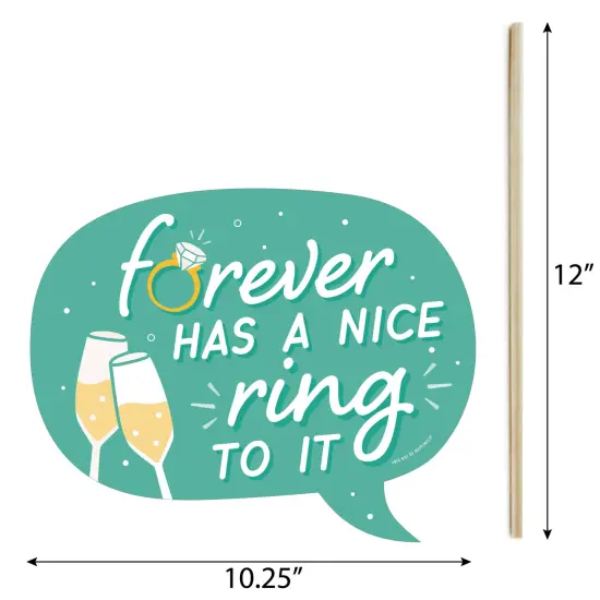 Big Dot of Happiness Funny Just Engaged - Colorful - Engagement Party Photo Booth Props Kit - 10 Piece {6}