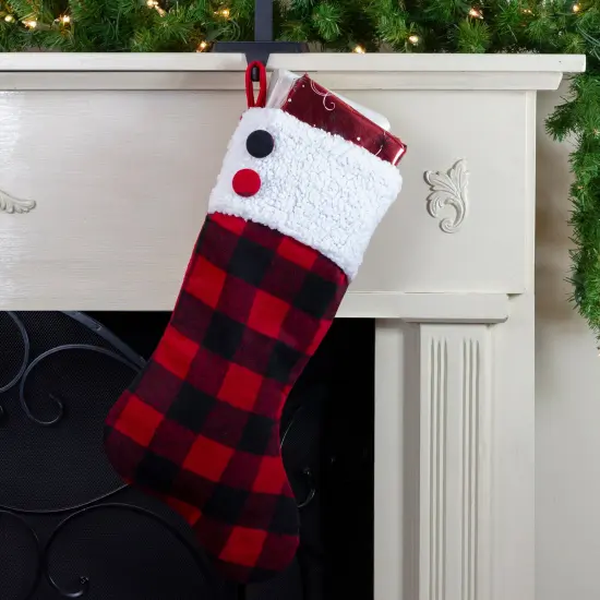 Northlight 23" Black and Red Rustic Buffalo Plaid Christmas Stocking {3}