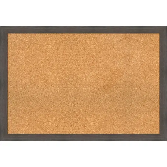Hardwood Narrow Wood Framed Corkboard, Natural Cork Hardwood Chocolate {1}