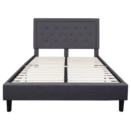 Merrick Lane Mallory Platform Bed Tufted Upholstered Platform Bed {3}