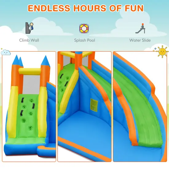 Costway Inflatable Water Slide Mighty Bounce House Castle Splash Pool without Blower {6}