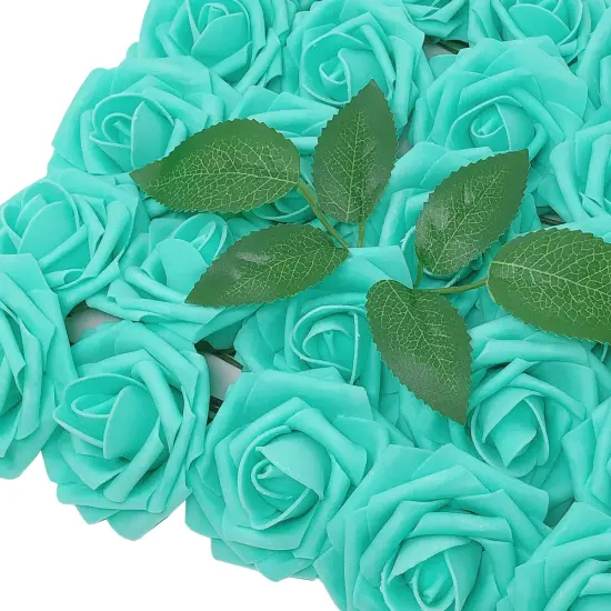 Wrapables Artificial Rose Flower, Real Touch Flowers for DIY Wedding Bouquets and Centerpieces Aquamarine {2}