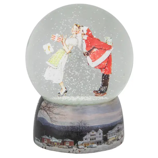 Northlight Norman Rockwell "Christmas Surprise" Snow Globe - 6.5" White {1}