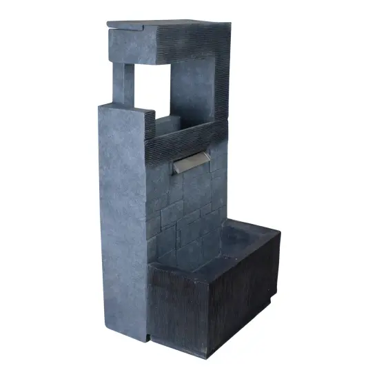 Northlight 35.5" Black and Gold Modern Outdoor Garden Water Fountain {4}