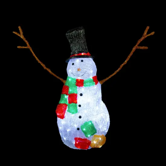 Northlight Lighted Commercial Grade Acrylic Snowman Outdoor Christmas Decoration - 23" White {7}
