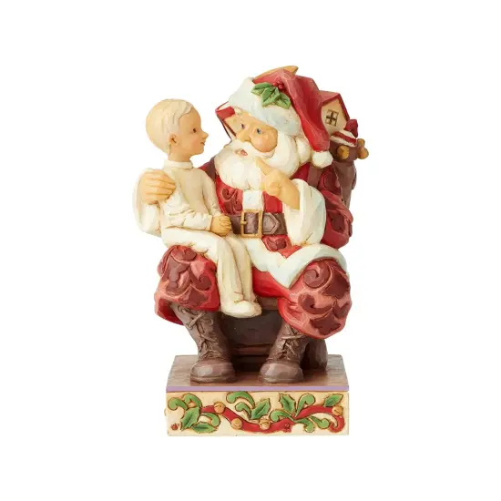 Department 56 Jim Shore Santa with Child on Lap Christmas Figure #6004485 Red {1}