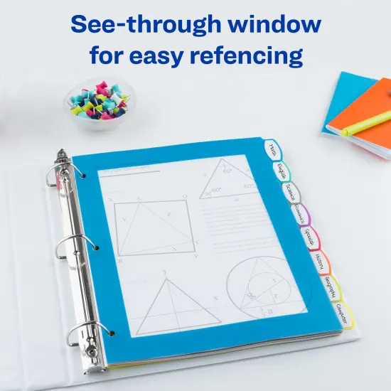 Avery Ultralast Big Tab Plastic Dividers for 3 Ring Binders, 8-Tab Set, Multicolor with White Labels, 1 Set (24901) {4}