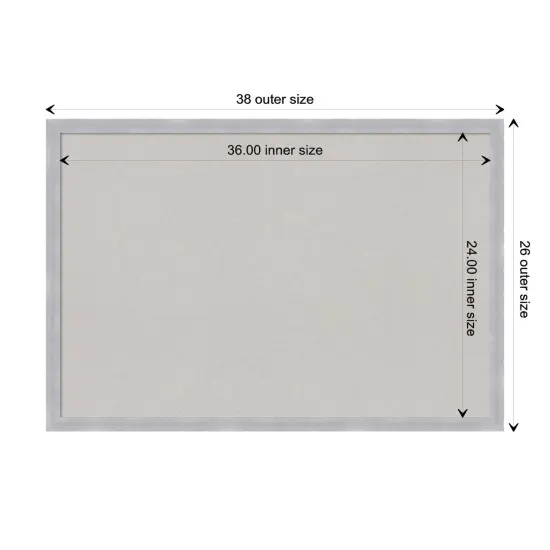 Grace Narrow Framed Corkboard, Grey Cork Nickel {3}