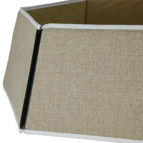 Northlight 26" Beige Burlap with Reindeer Hexagonal Christmas Tree Collar {4}