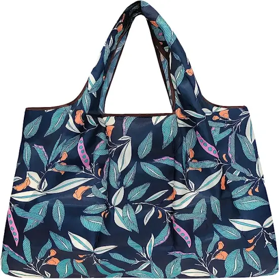 Wrapables Large Foldable Tote Nylon Reusable Grocery Bags, 5 Pack Nighttime Adventures {2}