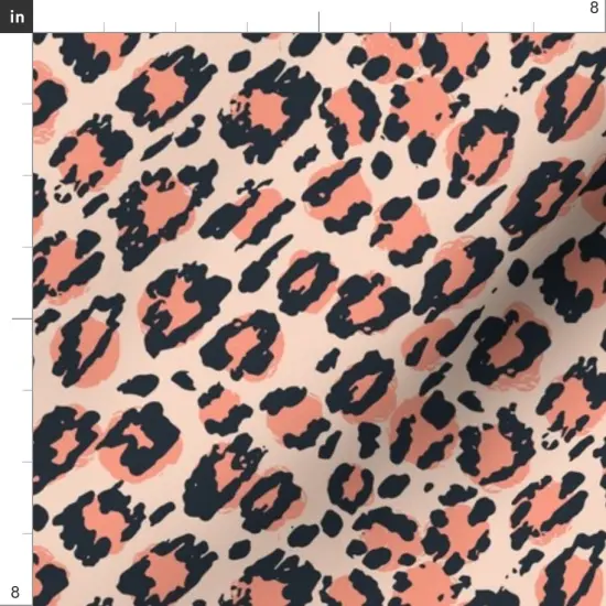 Various Fabrics by the Yard or Fat Quarter Bright Leopard Pink Black Jungle Cat Spots Boho Custom Printed Fabric by Spoonflower {4}