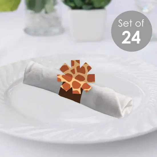 Big Dot of Happiness Giraffe Print - Safari Party Paper Napkin Holder - Napkin Rings - Set of 24 {3}