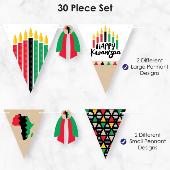 Big Dot of Happiness Happy Kwanzaa - DIY Party Pennant Garland Decoration - Triangle Banner - 30 Pieces {6}