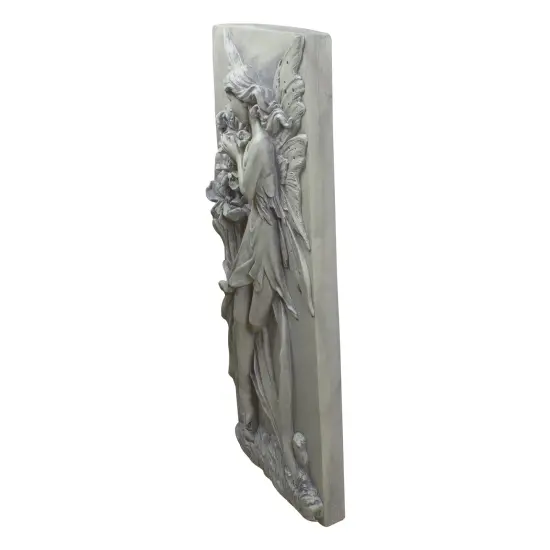 Northlight Fairy with Lily Flowers Wall Plaque - 31" - Gray {4}