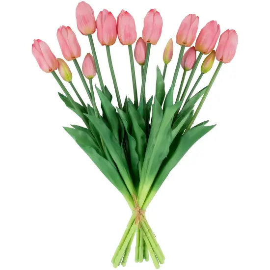 Northlight Real Touch&trade; Pink Artificial Tulip Floral Bundles, Set of 6 - 18" {6}
