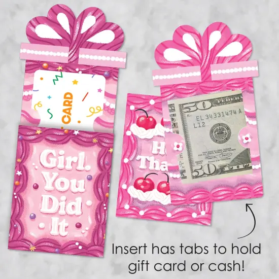 Big Dot of Happiness Assorted Hot Girl Bday - Vintage Cake Birthday Party Money and Gift Card Sleeves - Nifty Gifty Card Holders - Set of 8 {4}
