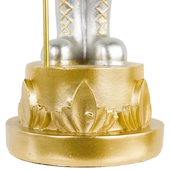 Northlight 13.5" Silver Metallic Christmas Nutcracker with Staff {7}