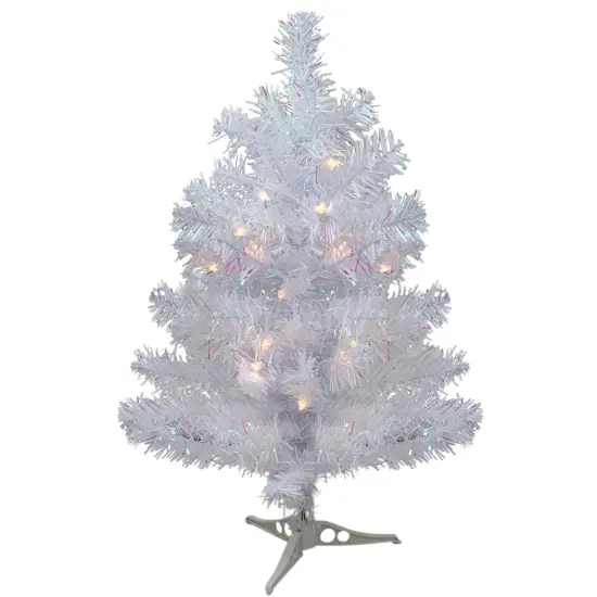 Northlight 2' Pre-lit White Iridescent Pine Artificial Christmas Tree - Clear Lights {3}