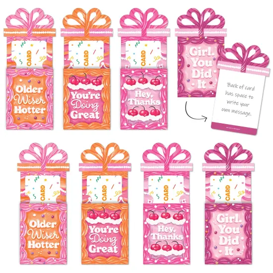 Big Dot of Happiness Assorted Hot Girl Bday - Vintage Cake Birthday Party Money and Gift Card Sleeves - Nifty Gifty Card Holders - Set of 8 {1}