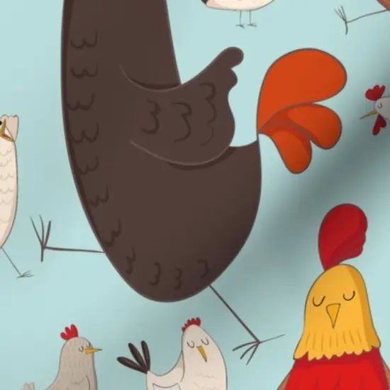 Various Fabrics by the Yard or Fat Quarter Animal Whimsical Illustrative Chicken Custom Printed Fabric by Spoonflower {7}