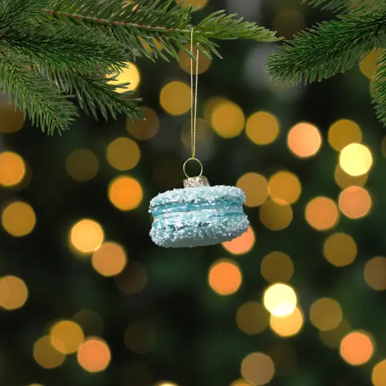 Northlight 2" Blue Macaroon with Sugar Glass Christmas Ornament {3}