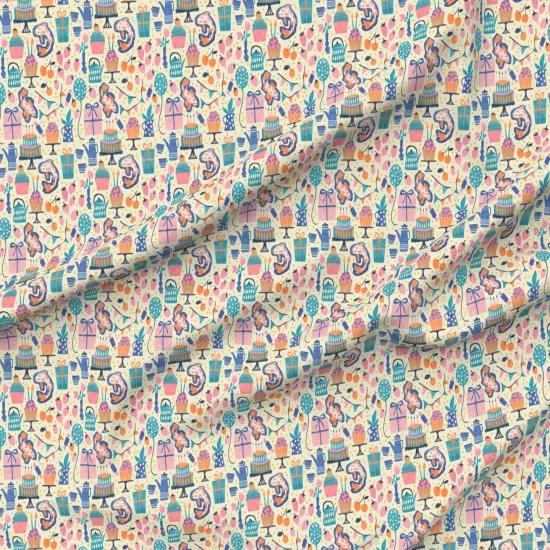 Various Fabrics by the Yard or Fat Quarter Party Pink Cupcake Birthday Balloon Pastel Candles Strawberry Cake Carp Surprise Koi Custom Printed Fabric by Spoonflower {6}