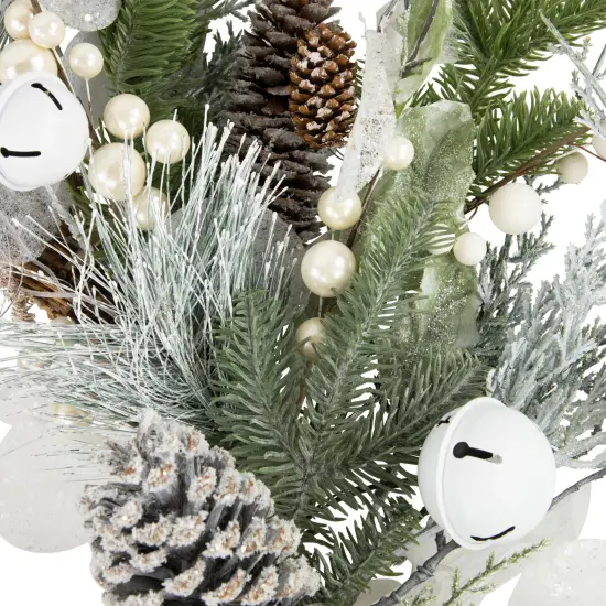 Northlight Artificial Mixed Foliage with Pine Cones Christmas Wreath, 28-Inch, Unlit Green {5}