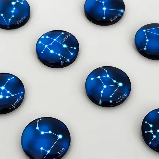 Wrapables Crystal Glass Magnets, Refrigerator Magnets for Office Whiteboards, Cabinets, Lockers (Set of 12) Constellations {3}