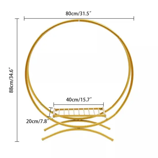 Metal Round Arch Wedding Flower Cake Stand Gold Hoop Backdrop Frame Balloon Rack {4}