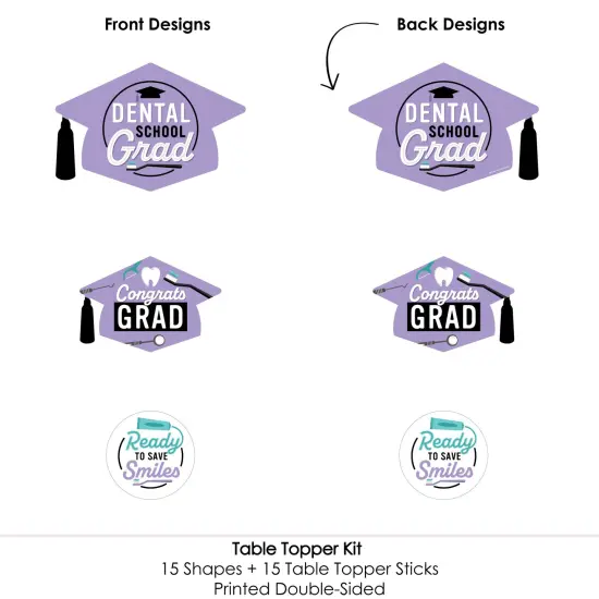 Big Dot of Happiness Dental School Grad - Dentistry and Hygienist Graduation Party Centerpiece Sticks - Table Toppers - Set of 15 {6}