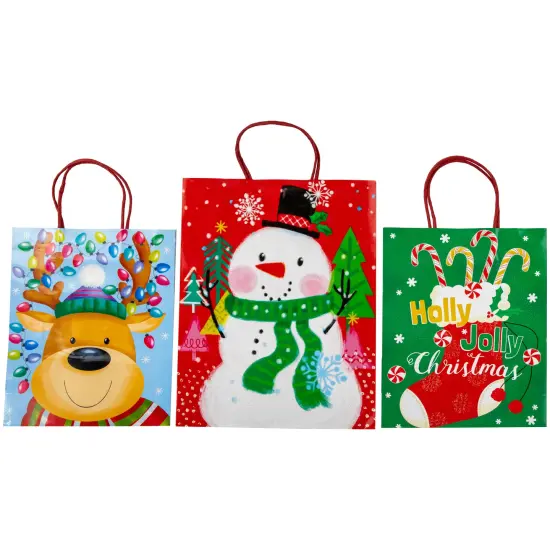 Northlight 20-Count Assorted Paper Christmas Themed Gift Bags Multi {6}
