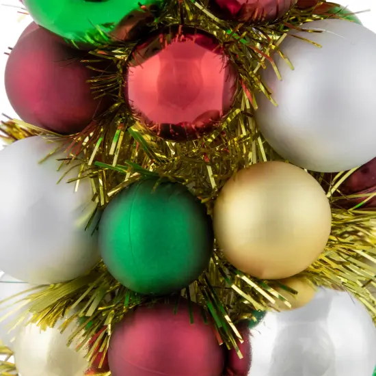 Northlight Shatterproof Ball Christmas Cone Tree with Tinsel - 15.75" - Multicolor {6}