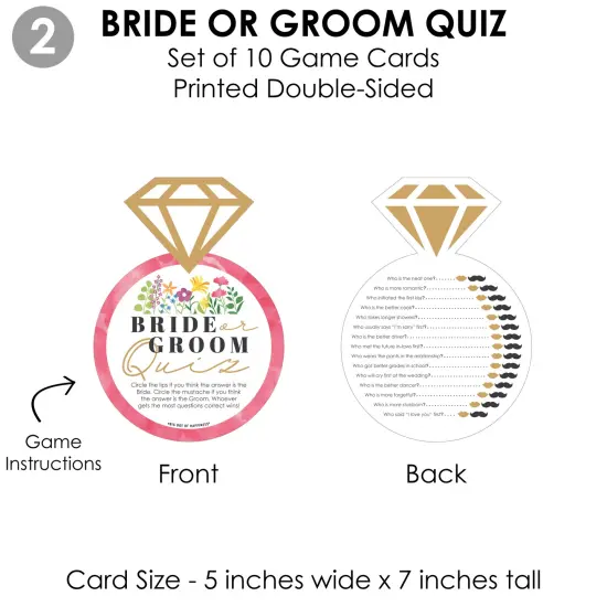 Big Dot of Happiness Wildflowers Bride - 4 Boho Floral Bridal Shower Games - 10 Cards Each - Gamerific Bundle {7}