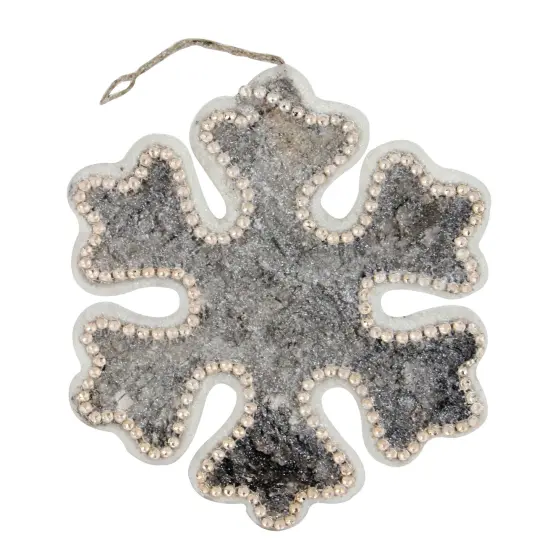Northlight Snowy Woodland Snowflake Christmas Ornament - 8" - White and Brown {1}