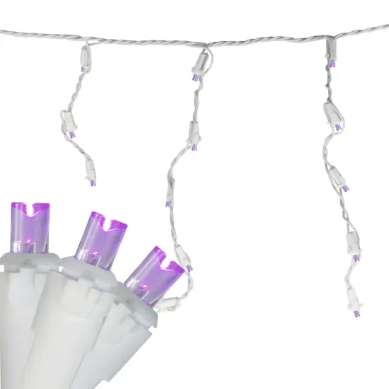 Northlight LED Wide Angle Icicle Christmas Lights - Purple - 5.5' White Wire - 100ct {1}