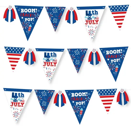 Big Dot of Happiness Firecracker 4th of July - DIY Red, White and Royal Blue Party Pennant Garland Decoration - Triangle Banner - 30 Pieces {1}