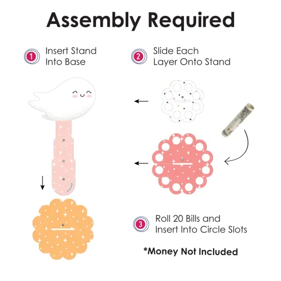 Big Dot of Happiness Pastel Halloween - DIY Pink Pumpkin Party Money Holder Gift - Cash Cake {6}