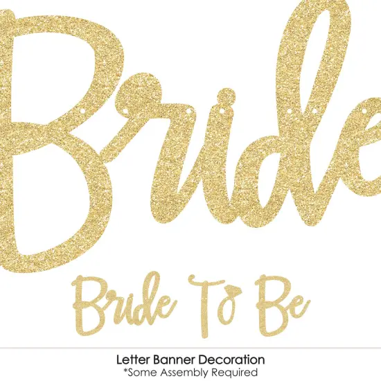 Big Dot of Happiness Wildflowers Bride - Boho Floral Letter Banner - 36 Banner Cutouts & No-Mess Real Gold Glitter Bride To Be Banner Letters {7}