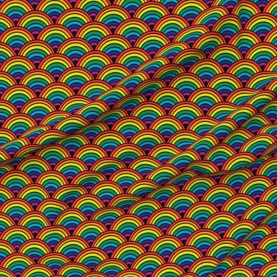 Various Fabrics by the Yard or Fat Quarter Rainbow Colorful Arches Scallop Whimsical Maximalist Custom Printed Fabric by Spoonflower {6}