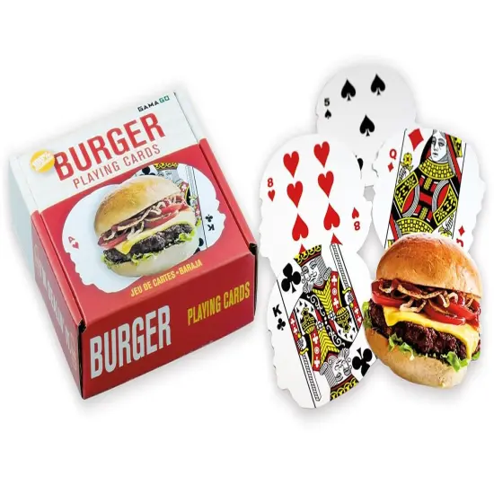 Hamburger-Shaped Playing Cards | 52 Card Deck + 2 Jokers {1}