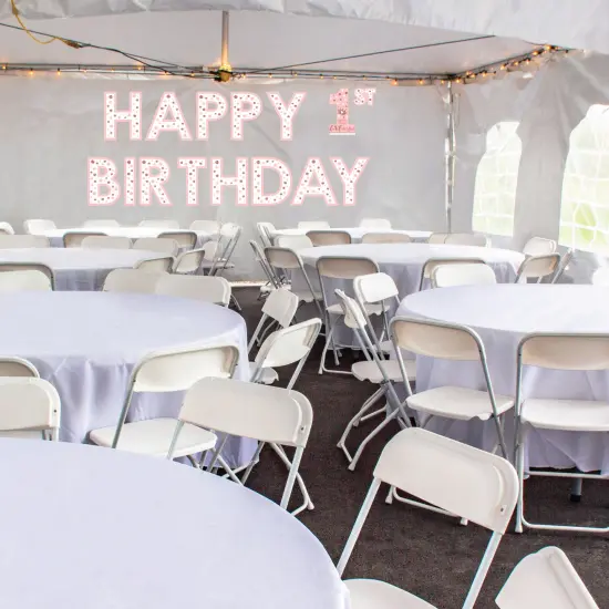 Big Dot of Happiness 1st Birthday Little Miss Onederful - Peel and Stick Girl First Birthday Party Large Banner Wall Decals - Happy Birthday {3}