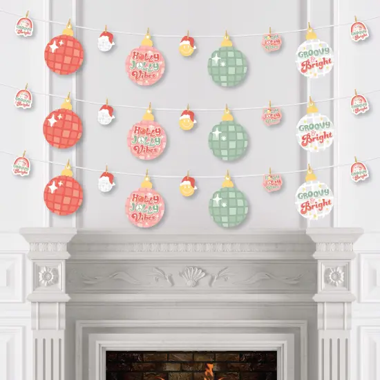 Big Dot of Happiness Groovy Christmas - Pastel Holiday Party DIY Decorations - Clothespin Garland Banner - 44 Pieces {4}