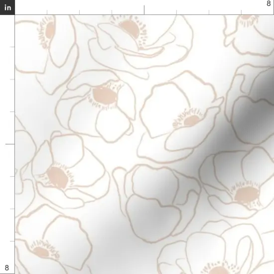 Various Fabrics by the Yard or Fat Quarter Minimal Flower Modern Neutral Custom Printed Fabric by Spoonflower {4}