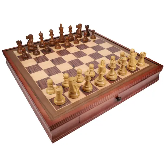 WE Games Weighted English Chess Set, 19 in. Board with Storage, 3.5 in King {1}