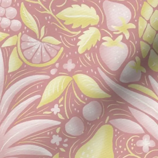 Various Fabrics by the Yard or Fat Quarter Tropical Fruit Pineapple Pear Strawberry Citrus Summer Garden Kitchen Custom Printed Fabric by Spoonflower {7}