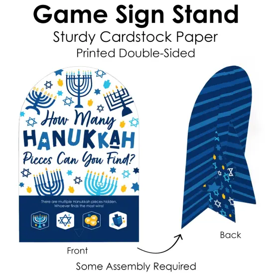 Big Dot of Happiness Hanukkah Menorah - Chanukah Holiday Party Scavenger Hunt - 1 Stand and 48 Game Pieces - Hide and Find Game {7}