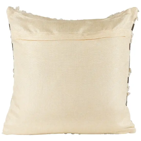 Northlight 20" Gray and Cream Handloom Woven Outdoor Throw Pillow {6}